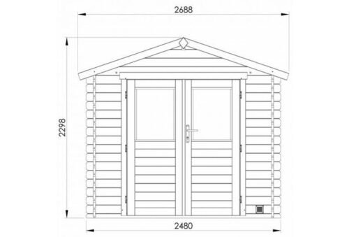 Abri de jardin NICO en bois traité - 2,8m² - 248x148cm – Image 3
