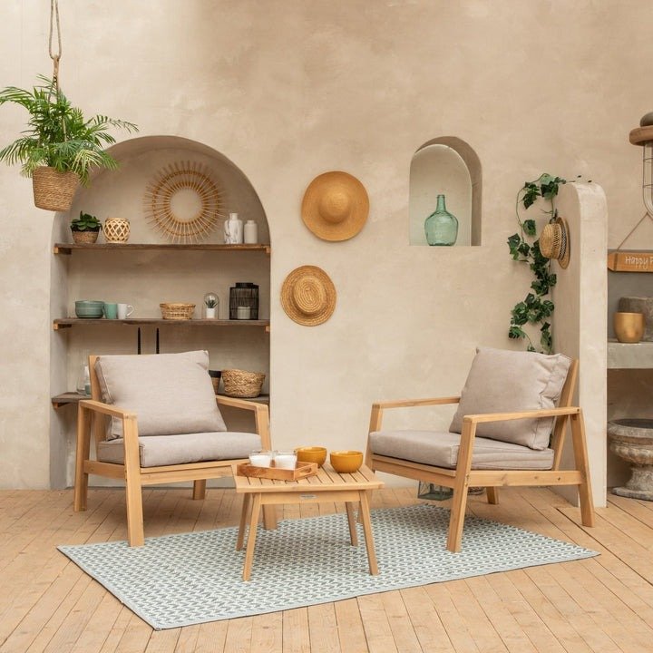 204ca71cf55104cc7c4801a1bd21f43b Salon de jardin en acacia - 2 places – Image 1