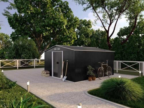 Abri de Jardin en Acier Galvanisé Gris 12,5 m² – Image 2