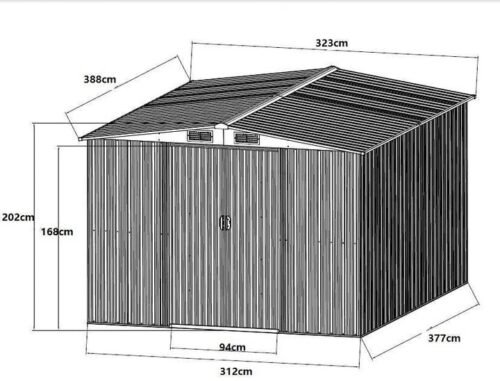 Abri de Jardin en Acier Galvanisé Gris 12,5 m² – Image 6