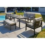 Salon de jardin CAYENNE aluminium anthracite DCB Garden 7 personnes – Image 4