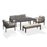 Salon de jardin CAYENNE aluminium anthracite DCB Garden 7 personnes – Image 3
