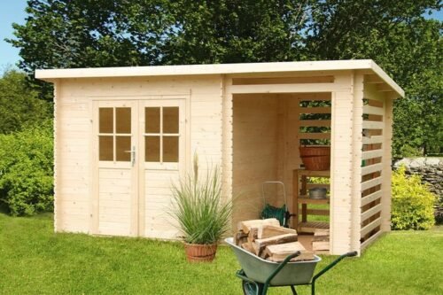 Abri de Jardin Bois KATYA – 4,44 + extension 3 m² – Image 1